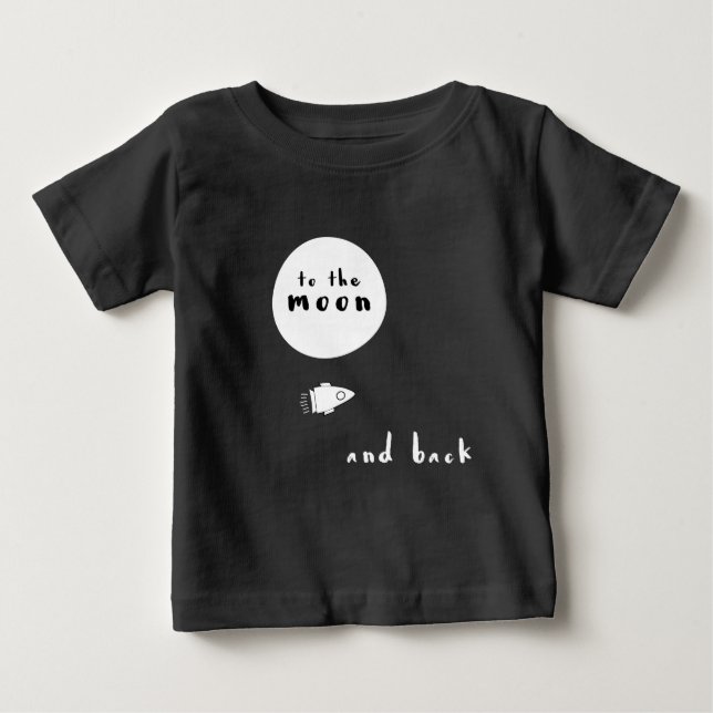 Sur la lune et dos hipster t-shirt moderne (Devant)