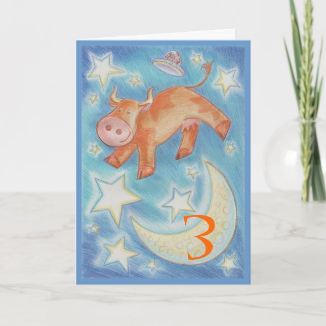 Sur la Lune, la carte de voeux 'Age Happy Birthday (Devant)