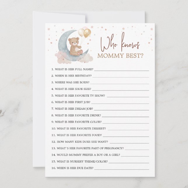 Sur la lune qui connaît maman la meilleure carte d (Devant)