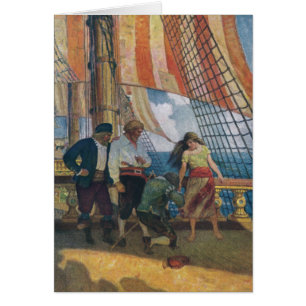 Sur la plate-forme d'un galion sous une voile