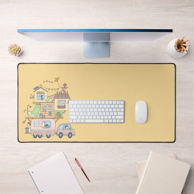 Sur la route Famille Camping Trailer sur Jaune (Bureau 1)