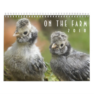 Sur le calendrier aimable d'animaux de basse-cour