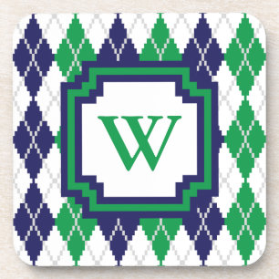 Sur le Dessous de verre Carré Jacquard vert