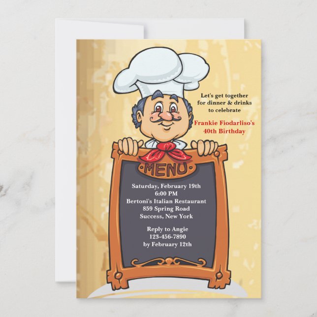 Sur le menu Invitation (Devant)