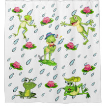 Sur le point d'aller Grenouille Douche rideau