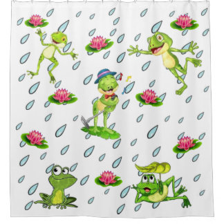 Sur le point d'aller Grenouille Douche rideau