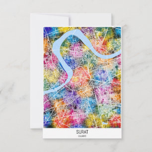 Surat Gujarat City Map Dankeskarte