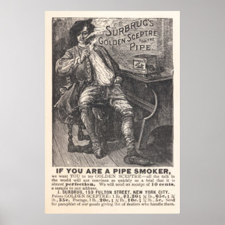 Surbrug's Golden Scepter Pipe Tobacco Ad from 1892 Poster