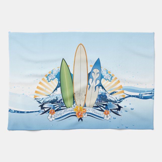 Surf 2 serviettes de cuisine (Horizontal)