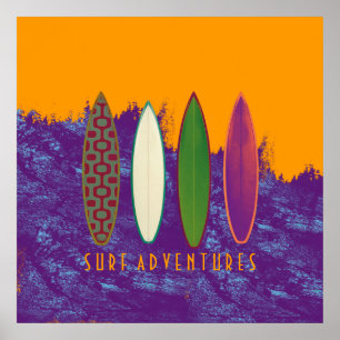 Surf-Abenteuer, Stranddekoration Poster