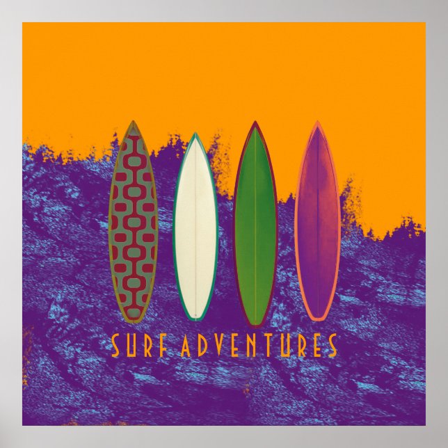 Surf-Abenteuer, Stranddekoration Poster (Vorne)