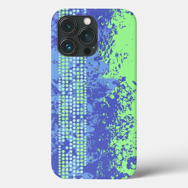 Surf abstrait bleu vert coque iphone (Verso)