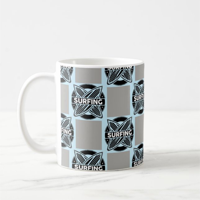 Surf Abzeichen Muster Kaffeetasse (Links)