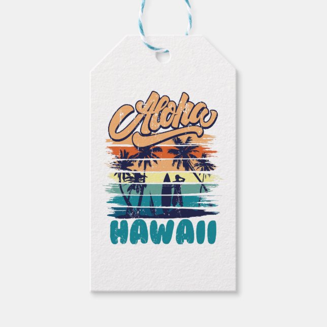 Surf - Aloha Hawaii Geschenkanhänger (Vorderseite)