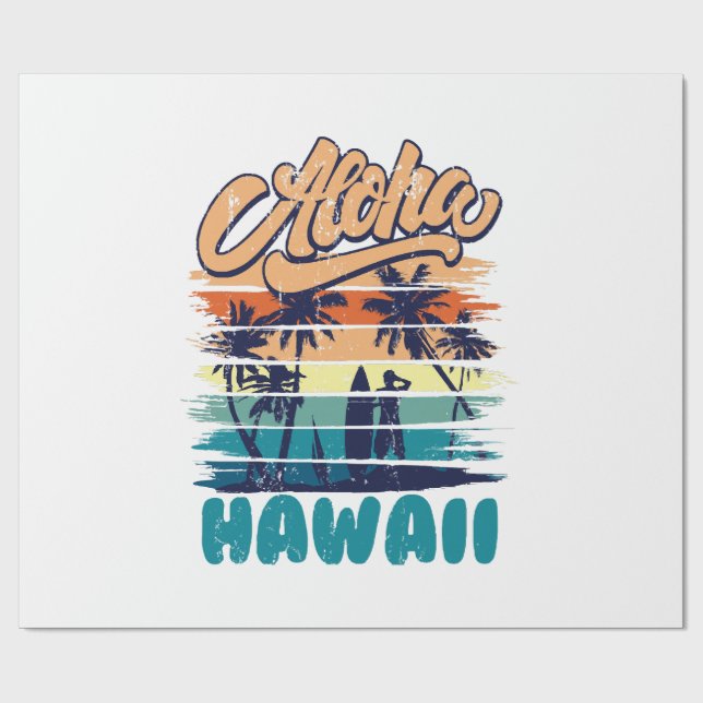 Surf - Aloha Hawaii Geschenkpapier (Flach)