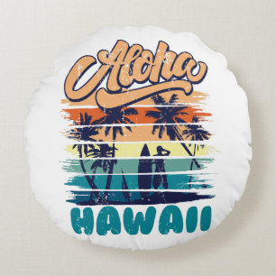 Surf - Aloha Hawaii Rundes Kissen