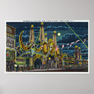 Surf Avenue Aussicht Luna Park Eingang Poster