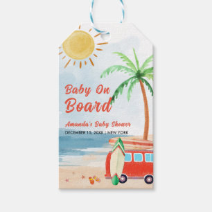 Surf Beach Baby an Bord Babydusche Geschenkanhänger