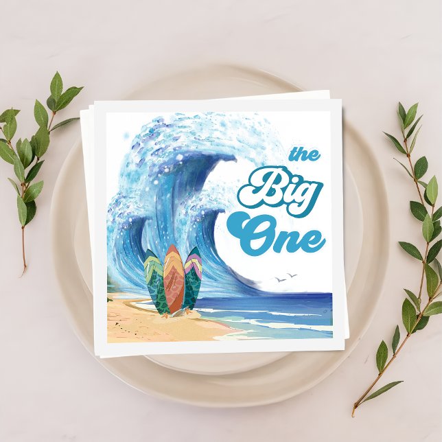 Surf Beach Birthday Party Napkins Serviette (Von Creator hochgeladen)