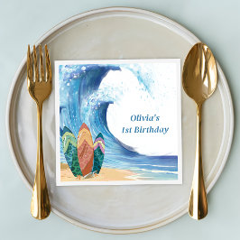 Surf Beach Birthday Party Napkins Serviette