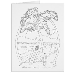 Surf Beach Erwachsene Farbe Big Card