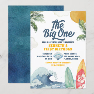 Surf Beach Sommer Big One Einladung zum ersten Geb