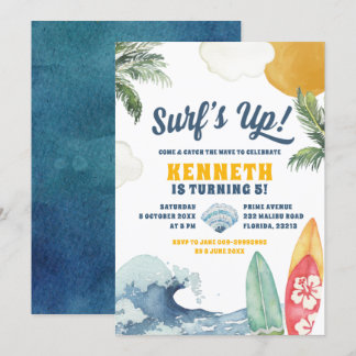Surf Beach Sommer Einladung zum Geburtstag
