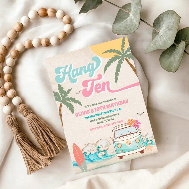 Surf Birthday Beach Party Invitation (Créateur téléchargé)