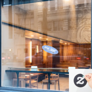 Surf blauer Tilt oval opaq Fenster Klammern Rücken Fensteraufkleber