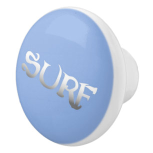Surf bleu incliné en céramique bouton
