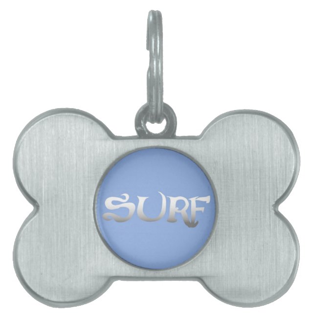 Surf-Blue-Tier-Knochen-ID Tiermarke (Vorderseite)