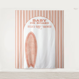 Surf Board Baby Shower Custom Photo Wall Banner Wandteppich