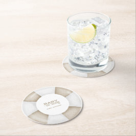 Surf Board Baby Shower Custom Runder Pappuntersetzer