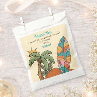 Surf Board Beach 1st Birthday Party Thank You  Geschenktütchen