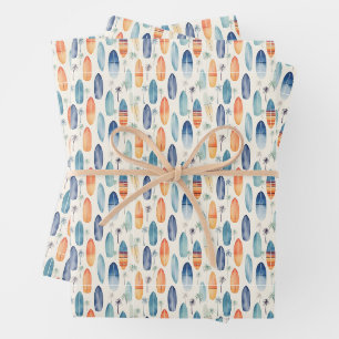 Surf Boards auf Elfenbein Geschenkpapier Set
