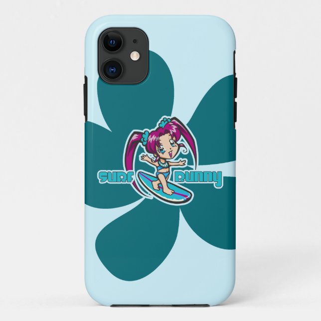 Surf Bunny Surfer Girl Cartoon Case-Mate iPhone Hülle (Rückseite)