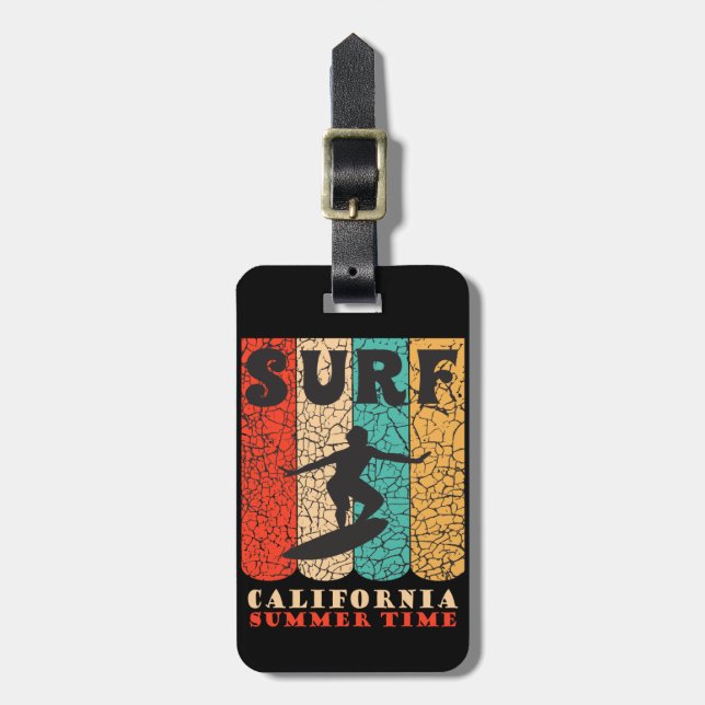 Surf California Gepäckanhänger (Vorderseite vertikal)