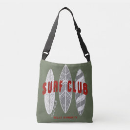 Surf Club Summer Beach Urlaub Vintag Tragetaschen Mit Langen Trägern