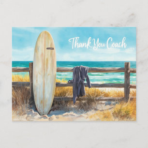 Surf Coach Dankeschön Postkarte Coastal Surfboar