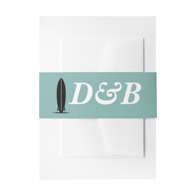 Surf Couple Wedding Einladungsbanderole (Vorderseite Beispiel)