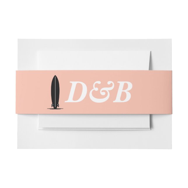 Surf Couple Wedding Einladungsbanderole (Vorderseite Beispiel)