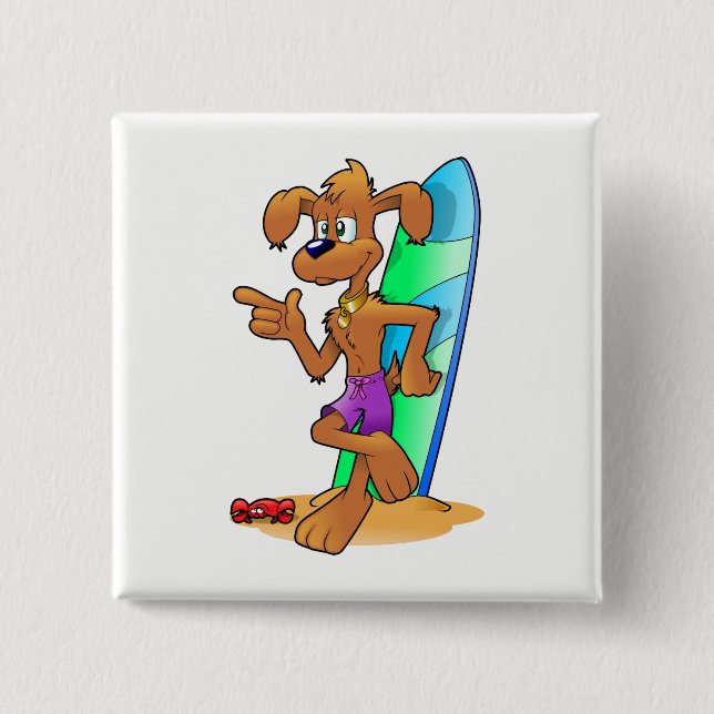 Surf Dog Button (Vorderseite)