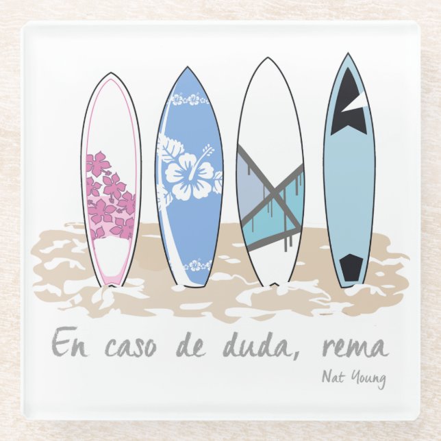Surf. En caso de duda, rema Glasuntersetzer (Vorderseite)
