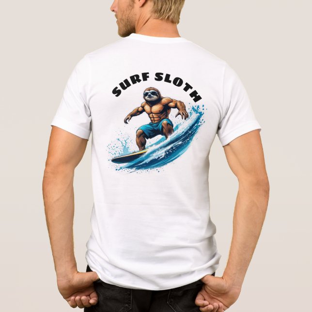 Surf Faultier Tri-Blend Shirt (Rückseite)