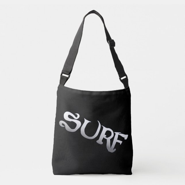 Surf gekippt schwarze Kreuzsack Tragetaschen Mit Langen Trägern (Vorderseite)