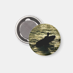 Surf Golden Hour Bali Rundmagnet Magnet