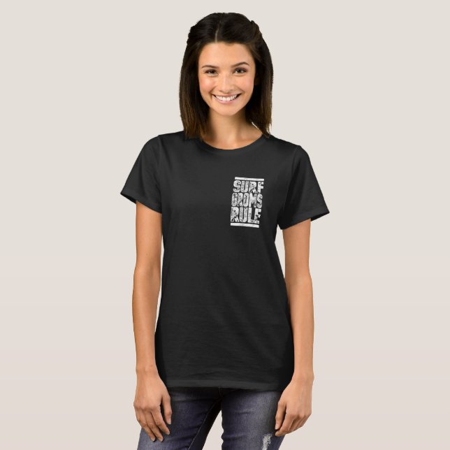 Surf Groms Rule!!! (Erwachsener weiß) T-Shirt (Vorne ganz)