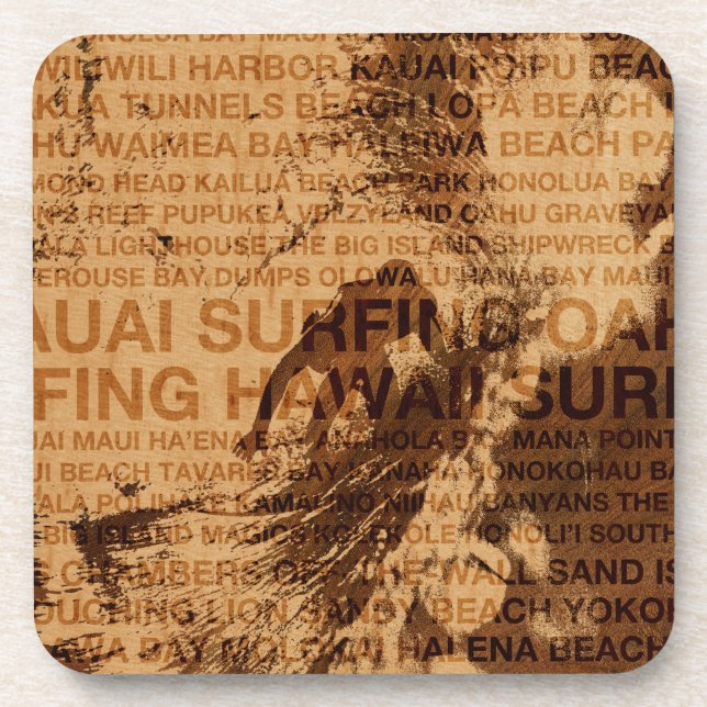 Surf Hawaii Green Room Faux Wood Dessous de verre (Devant)