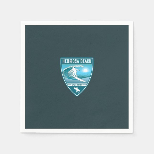 Surf Hermosa Beach California Serviette (Vorderseite)