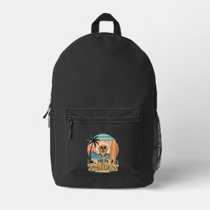 Surf-Hund Retro-Strand Sommer Bedruckter Rucksack